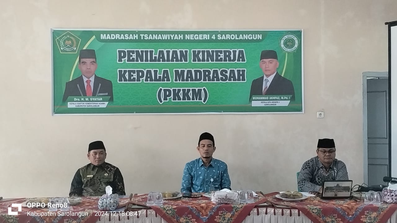 MTs Negeri 4 Sarolangun Melaksanakan Penilaian Kinerja Kepala Madrasah (PKKM) 1 Tahunan